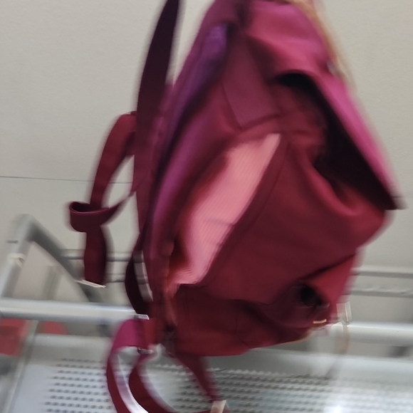 Herschel Maroon Backpack with Tan Straps - Picture 8 of 12